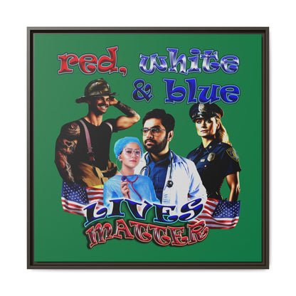 rw&b lives matter - framed canvas art (dark green)