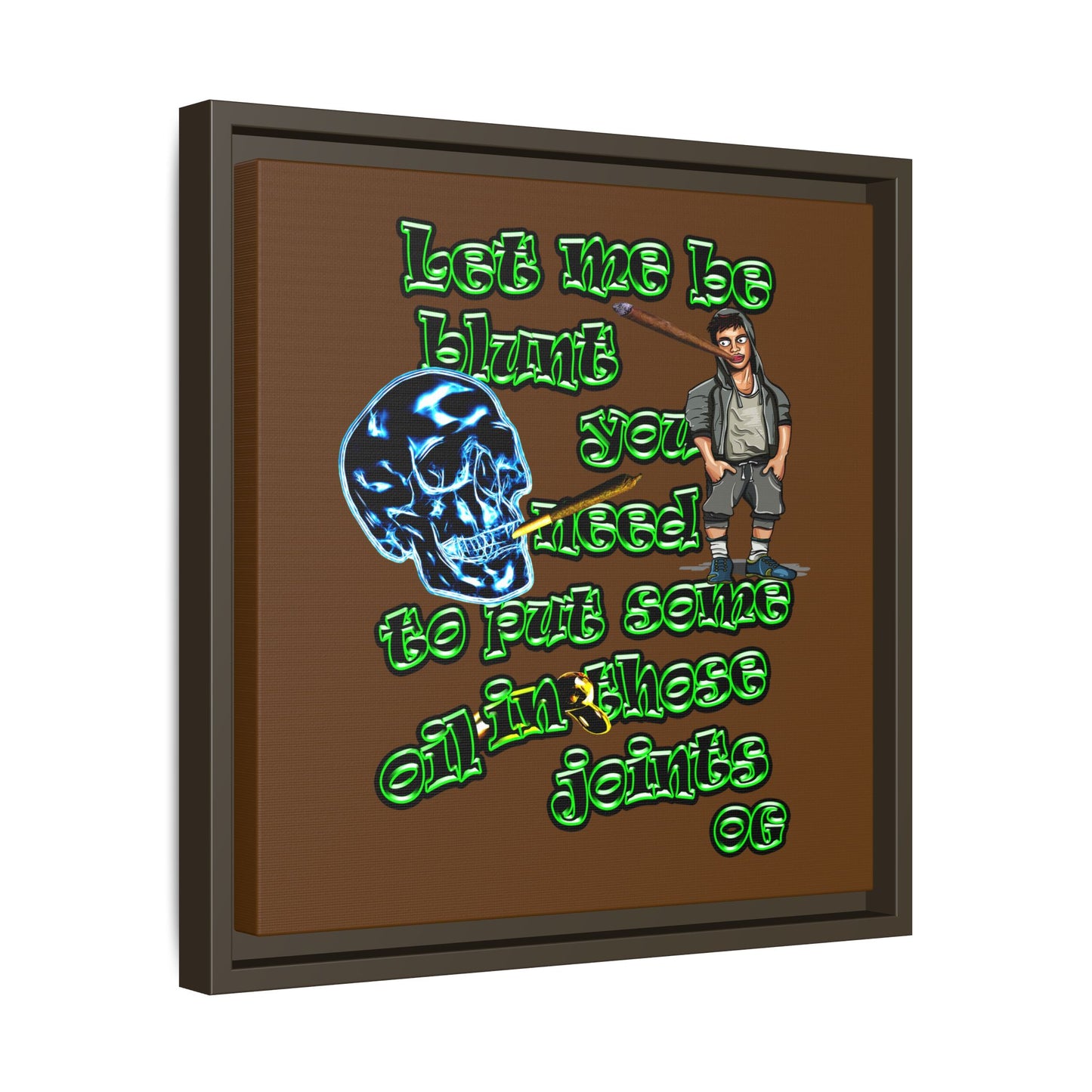 og - framed canvas art (brown)