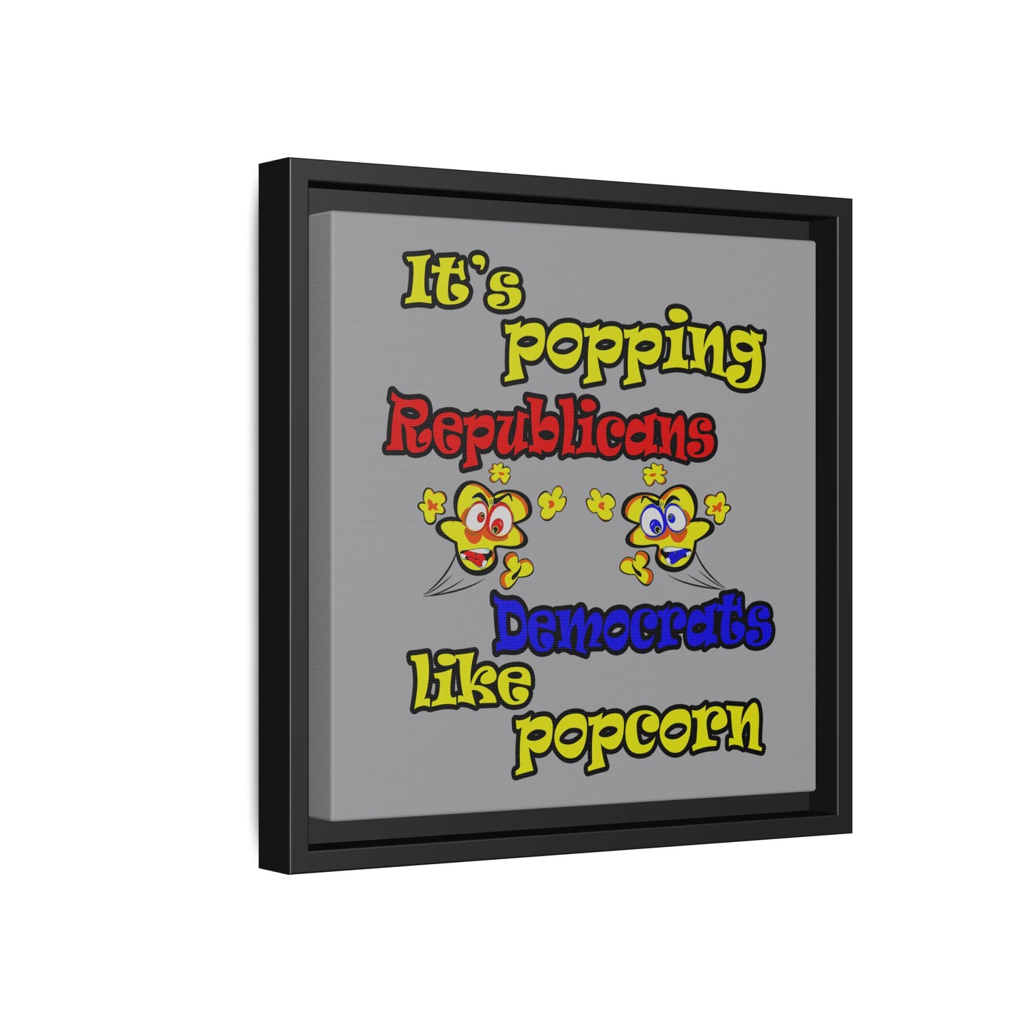 popping like popcorn - framed canvas art (grey)