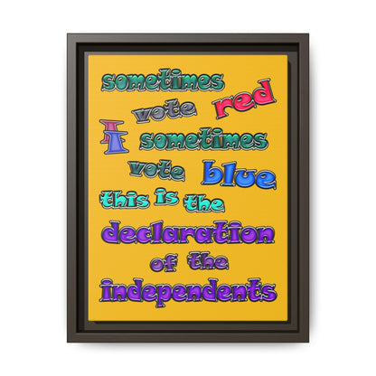 declaration of the independents - framed canvas art (yellow)