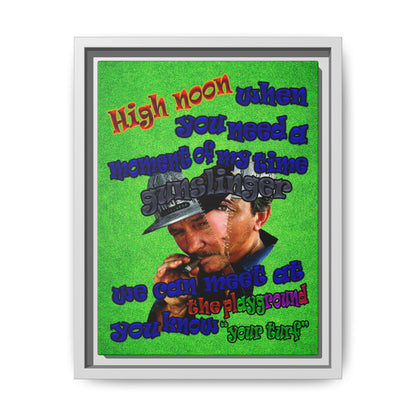 high noon - framed canvas art (green turf)