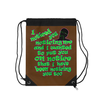 noticed you noticing - Drawstring Bag (brown)