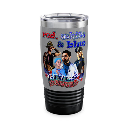 rw&b lives matter - Ringneck Tumbler, 20oz (grey)