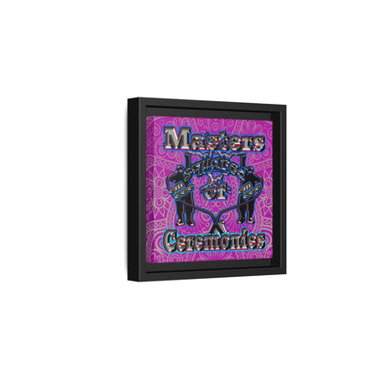em cee squared - framed canvas art (pink swirl)
