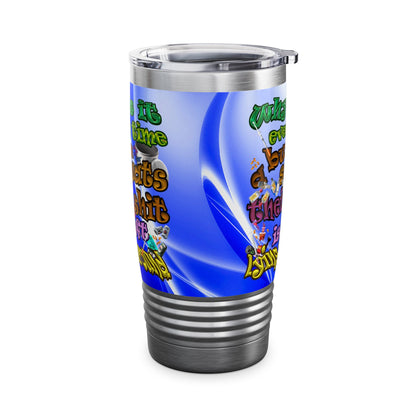 the bum's shit - Ringneck Tumbler, 20oz (blue-white wave)