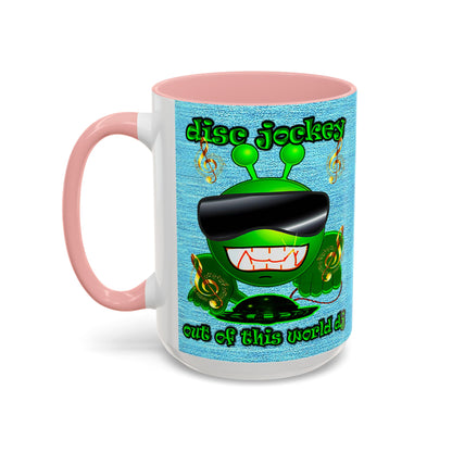 disc jockey - Accent Mug (faded dark blue)