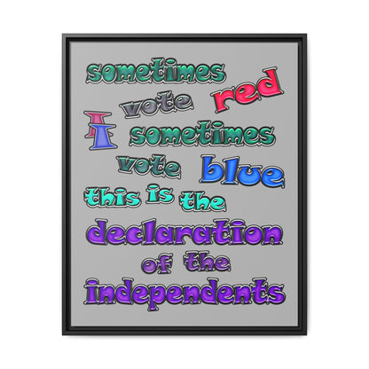 declaration of the independents - framed canvas art (light grey)