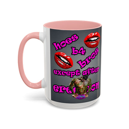 hoes b4 bros - Accent Mug (grey-light grey)