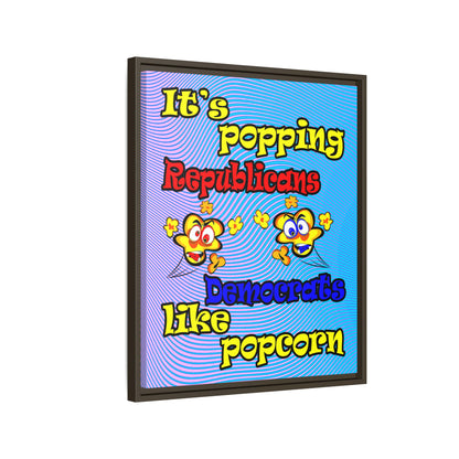 popping like popcorn - framed canvas art (light blue-purple wave)