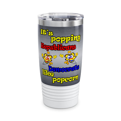 popping like popcorn - Ringneck Tumbler, 20oz (brushed nickel)