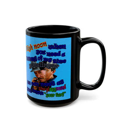 high noon - Black Mug (light blue-purple wave)