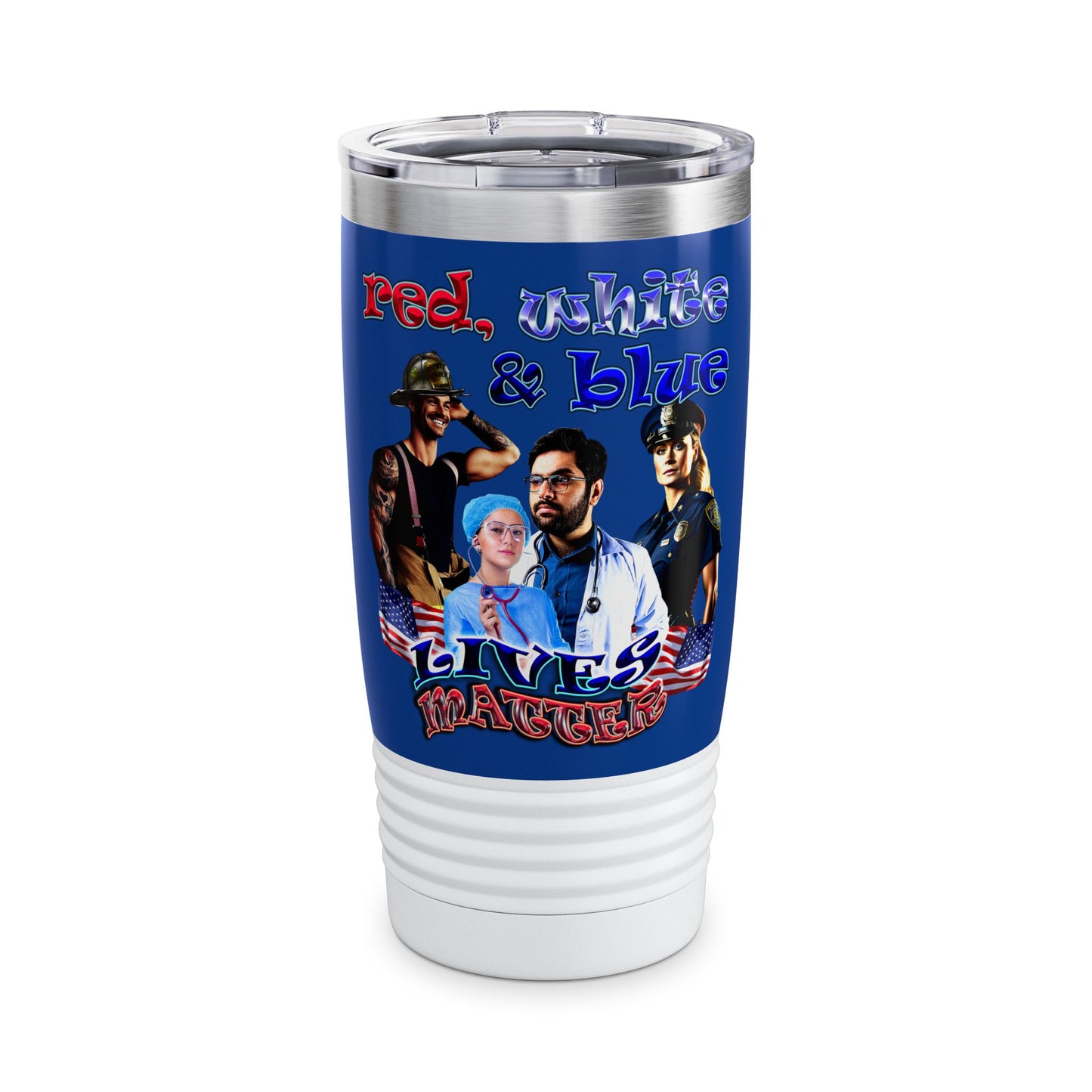 rw&b lives matter - Ringneck Tumbler, 20oz (dark blue)