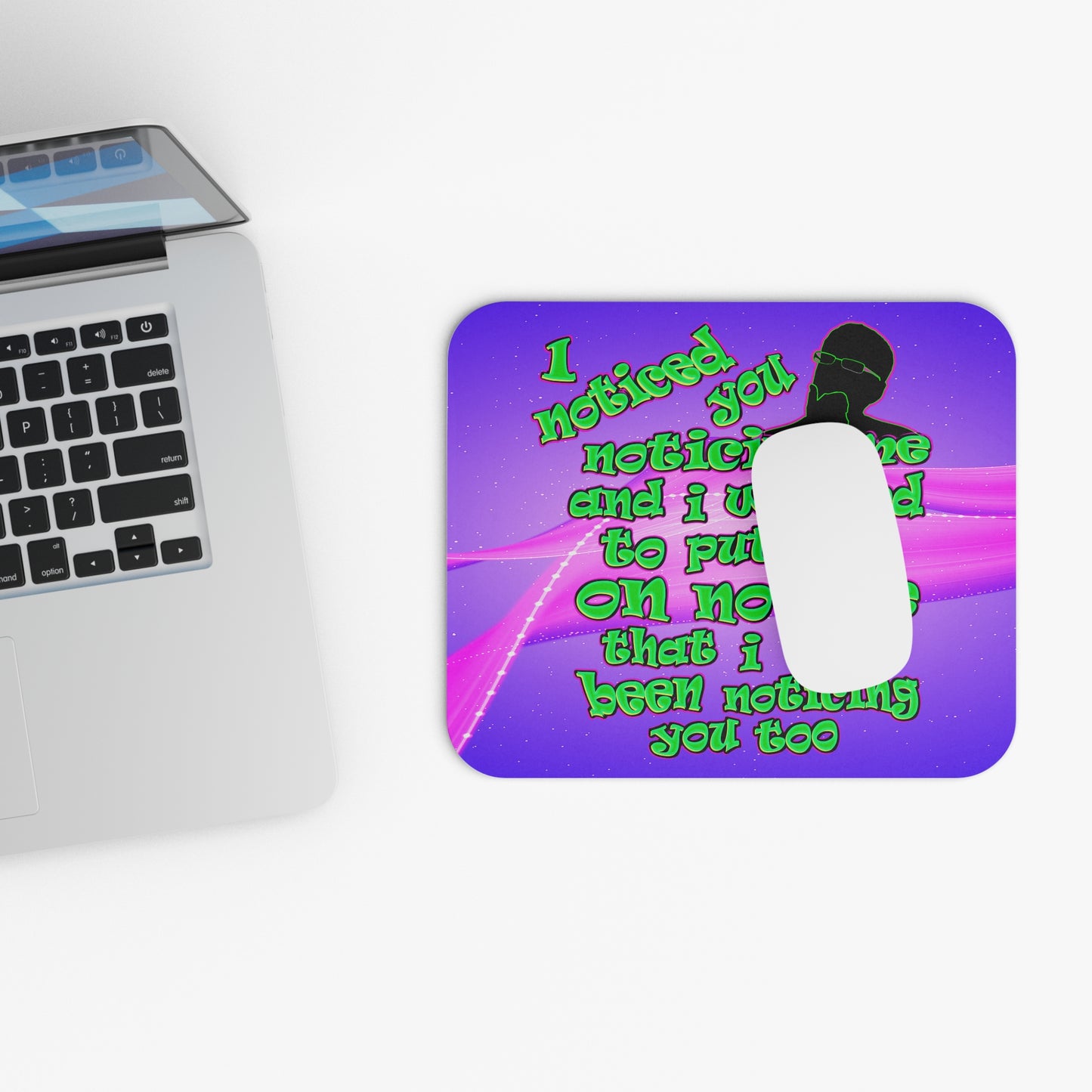 noticed you noticing - Mouse Pad (Rectangle) (purple-pink wave)