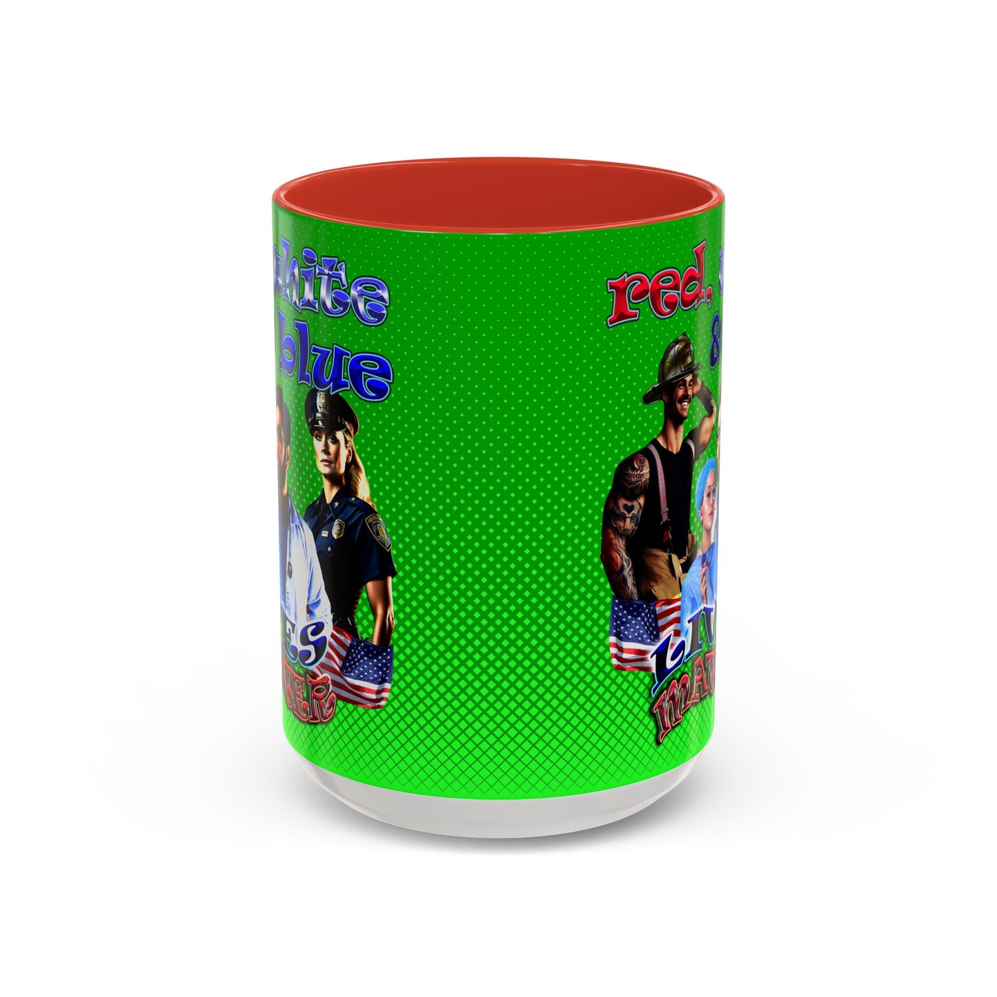 rw&b lives matter - Accent Mug (logo green)