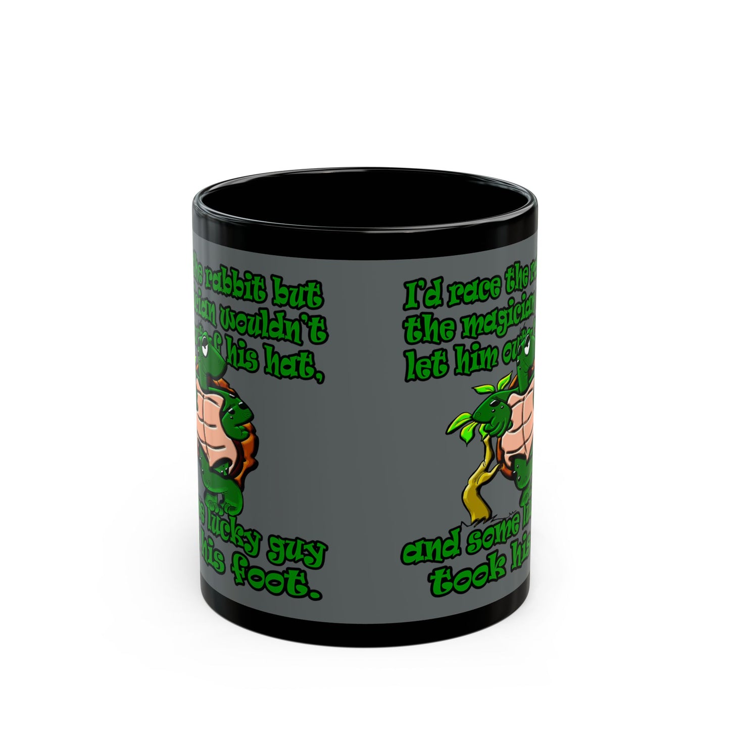 turtle race - Black Mug (dark grey)