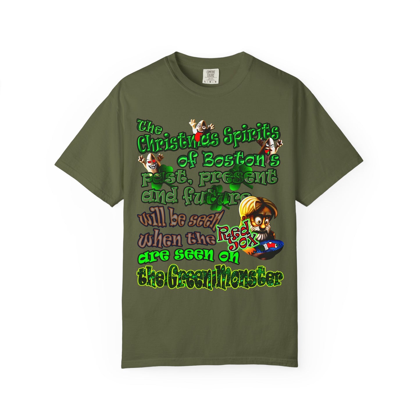 christmas spirits of boston - Unisex Garment-Dyed T-shirt