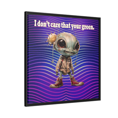 I don't care that your green - framed canvas art (purple wave)