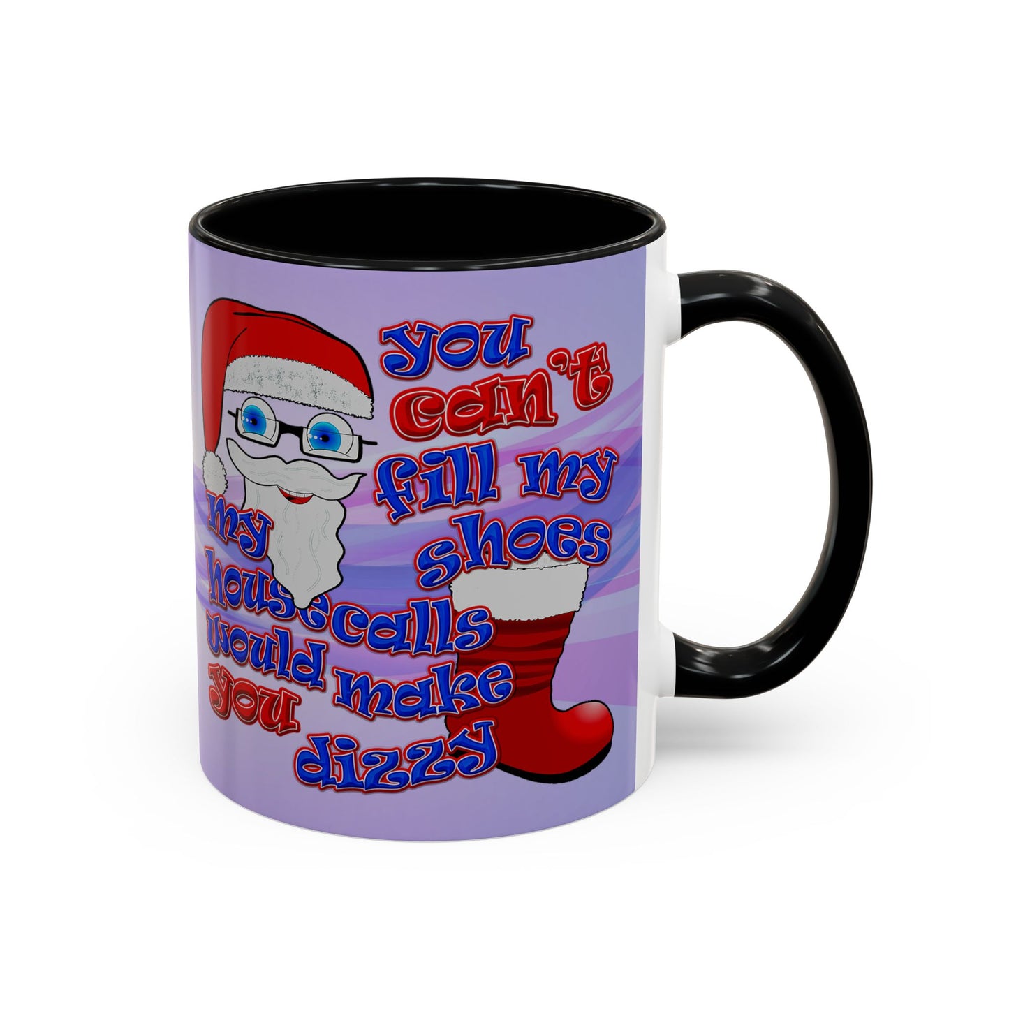 santa's shoes - Accent Mug (light blue-pink wave)