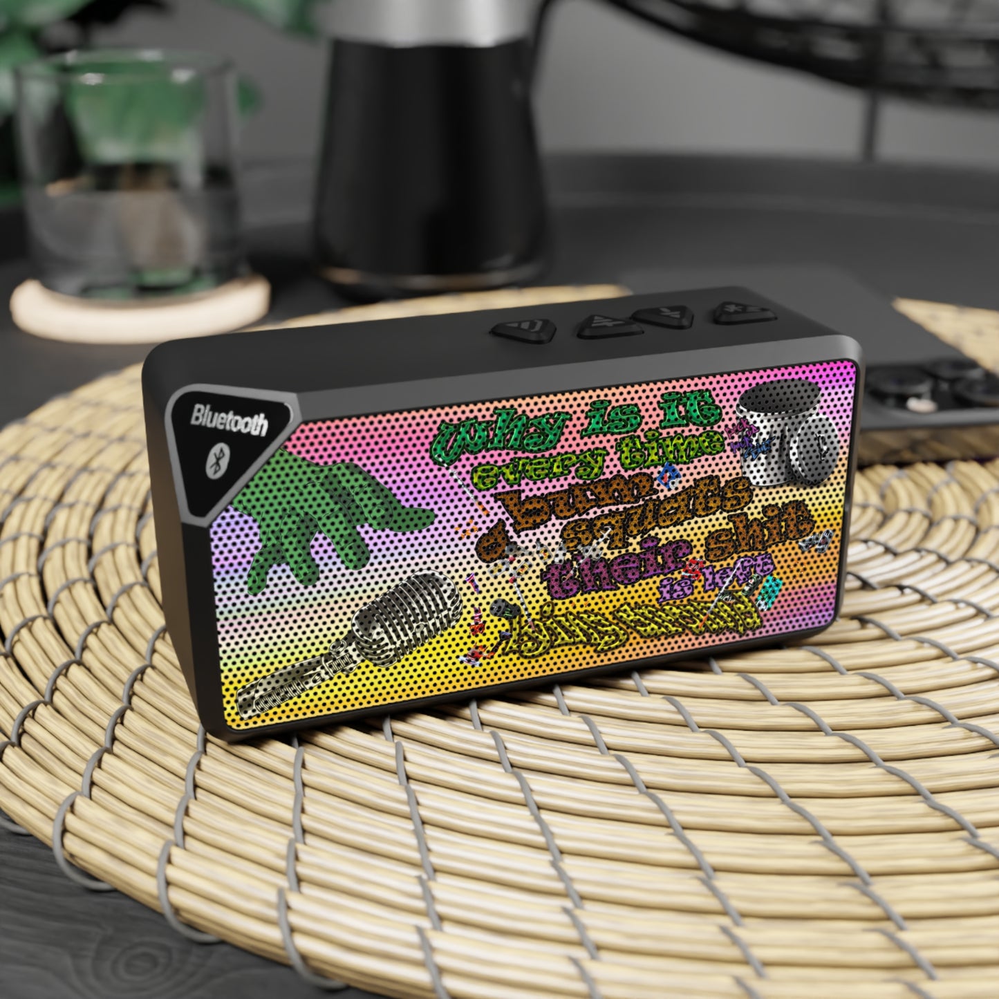 the bum's shit - Jabba Bluetooth Speaker (color blur)