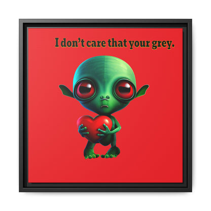I don't care that your grey - framed canvas art (red)