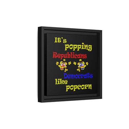 popping like popcorn - framed canvas art (black)