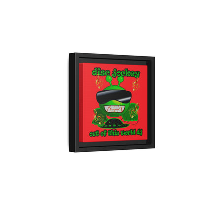 disc jockey - framed canvas art (red)