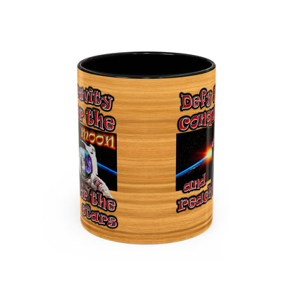 defy conquer reach - Accent Mug (butterscotch wood finish)