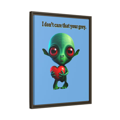 I don't care that your grey - framed canvas art (light blue)