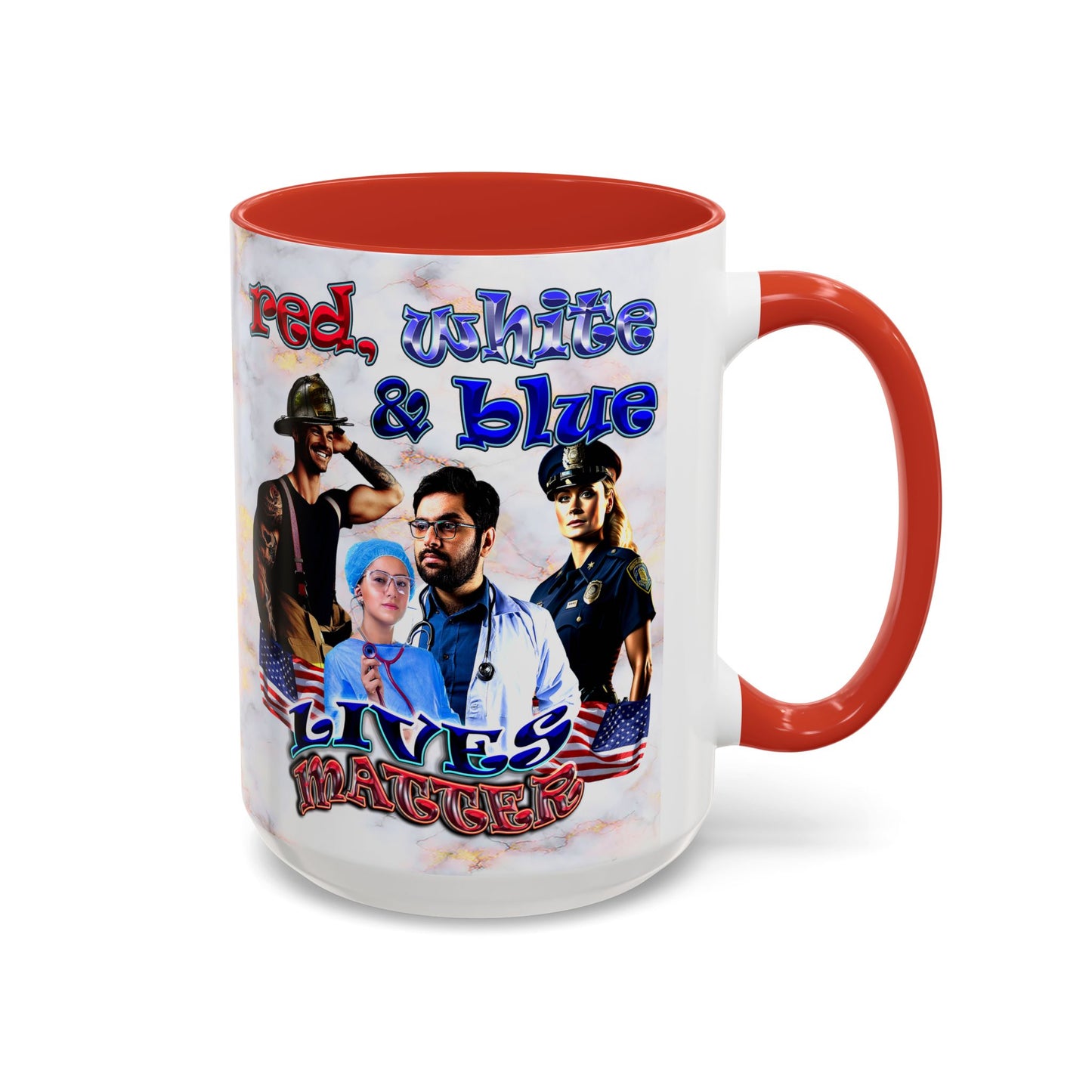 rw&b lives matter - Accent Mug (white marble)