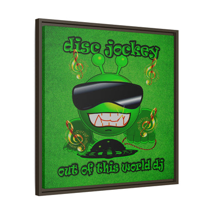 disc jockey - framed canvas art (green turf)