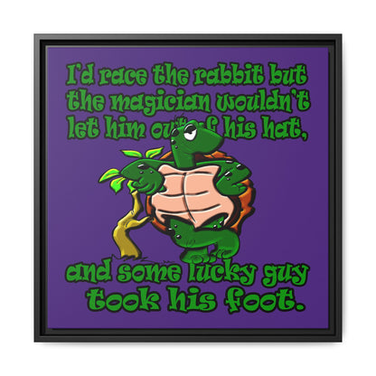 turtle race - framed canvas art (purple)