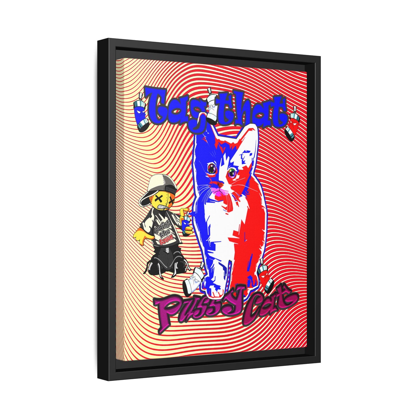 tag that - framed canvas art (yellow-orange wave)
