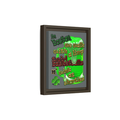 celtics logo - framed canvas art (dark grey)