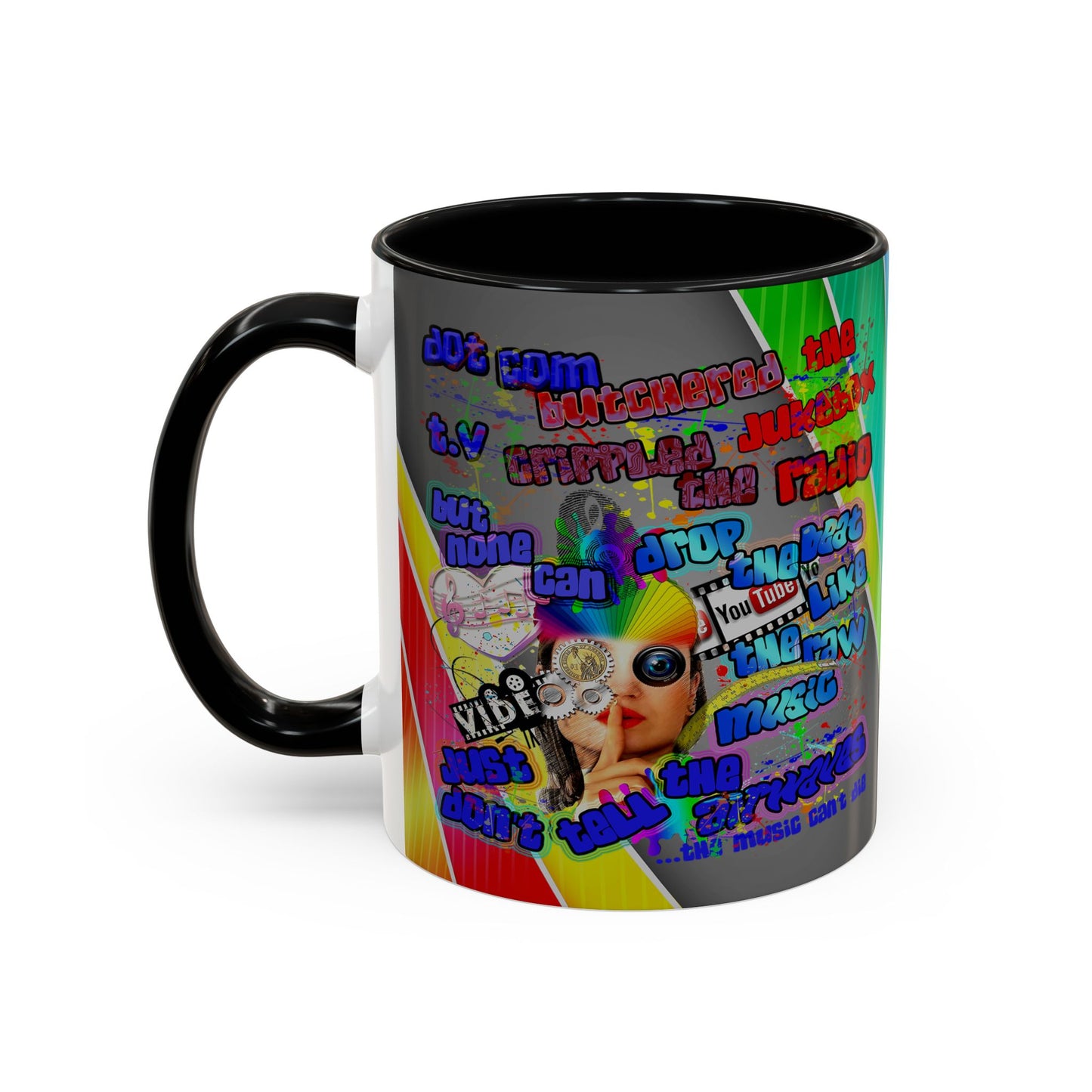 drop the beat - Accent Mug (rainbow split)