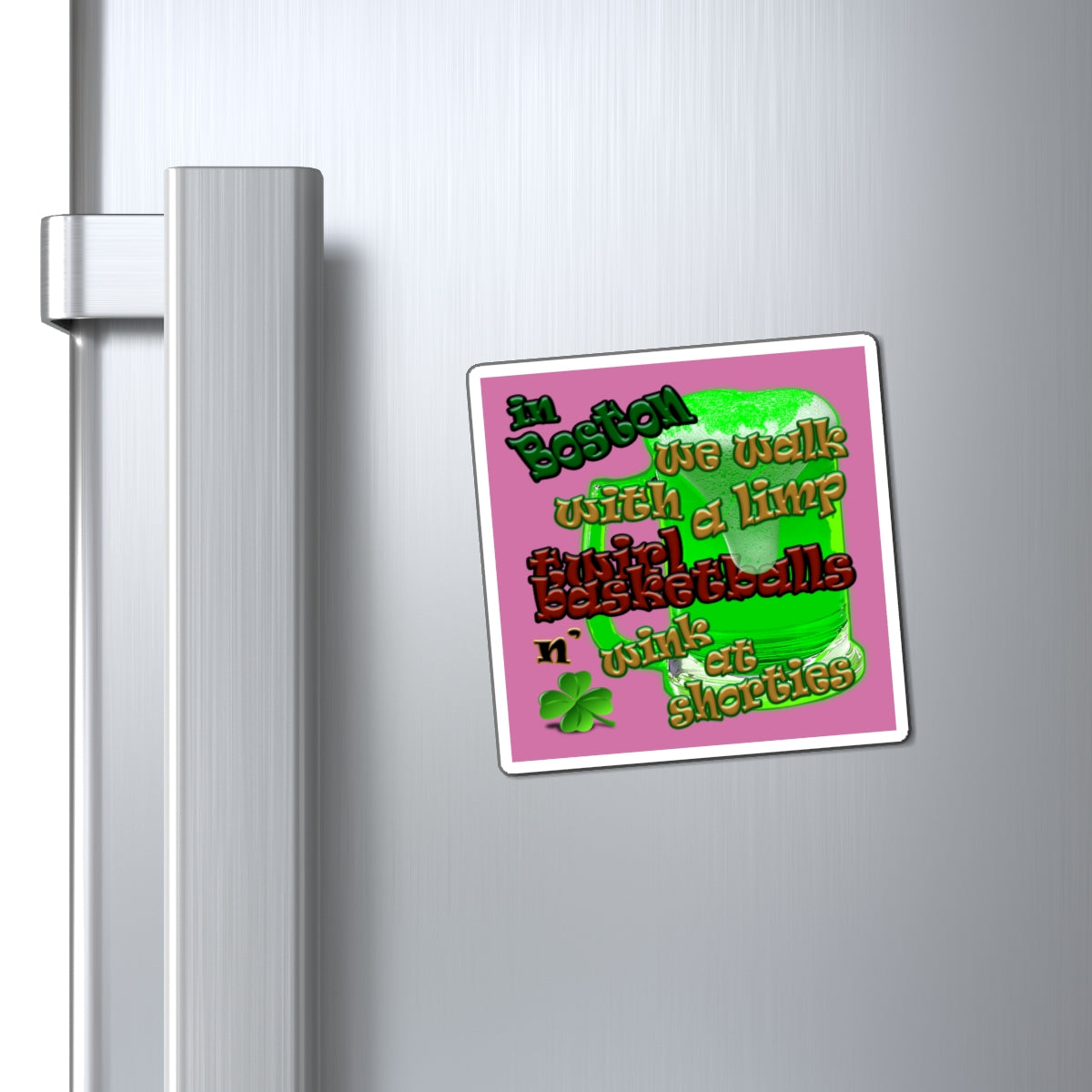 celtics logo - Magnets - (light pink)