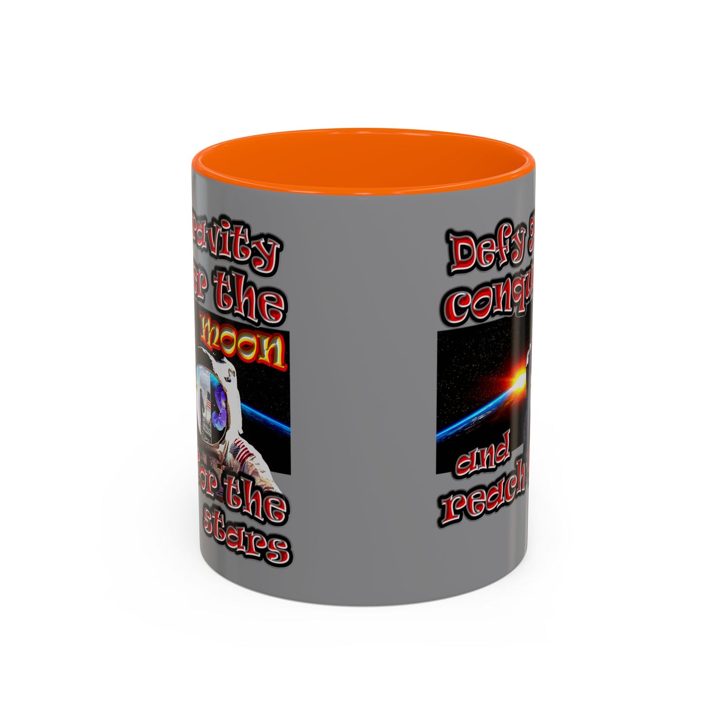 defy conquer reach - Accent Mug (grey)