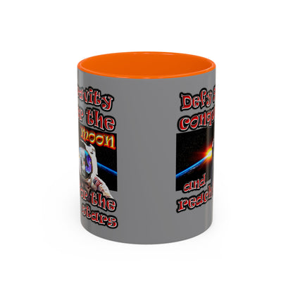 defy conquer reach - Accent Mug (grey)
