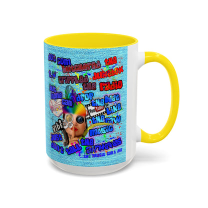drop the beat - Accent Mug (faded blue)