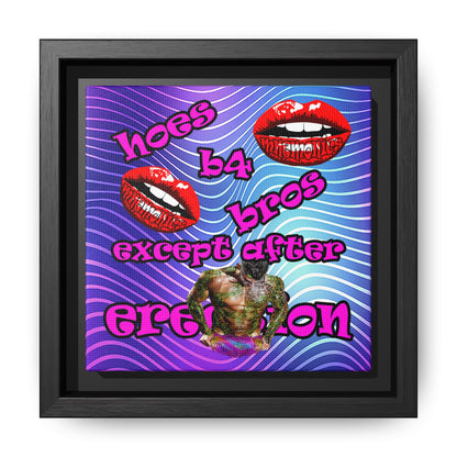 hoes b4 bros - framed canvas art (purple wave)