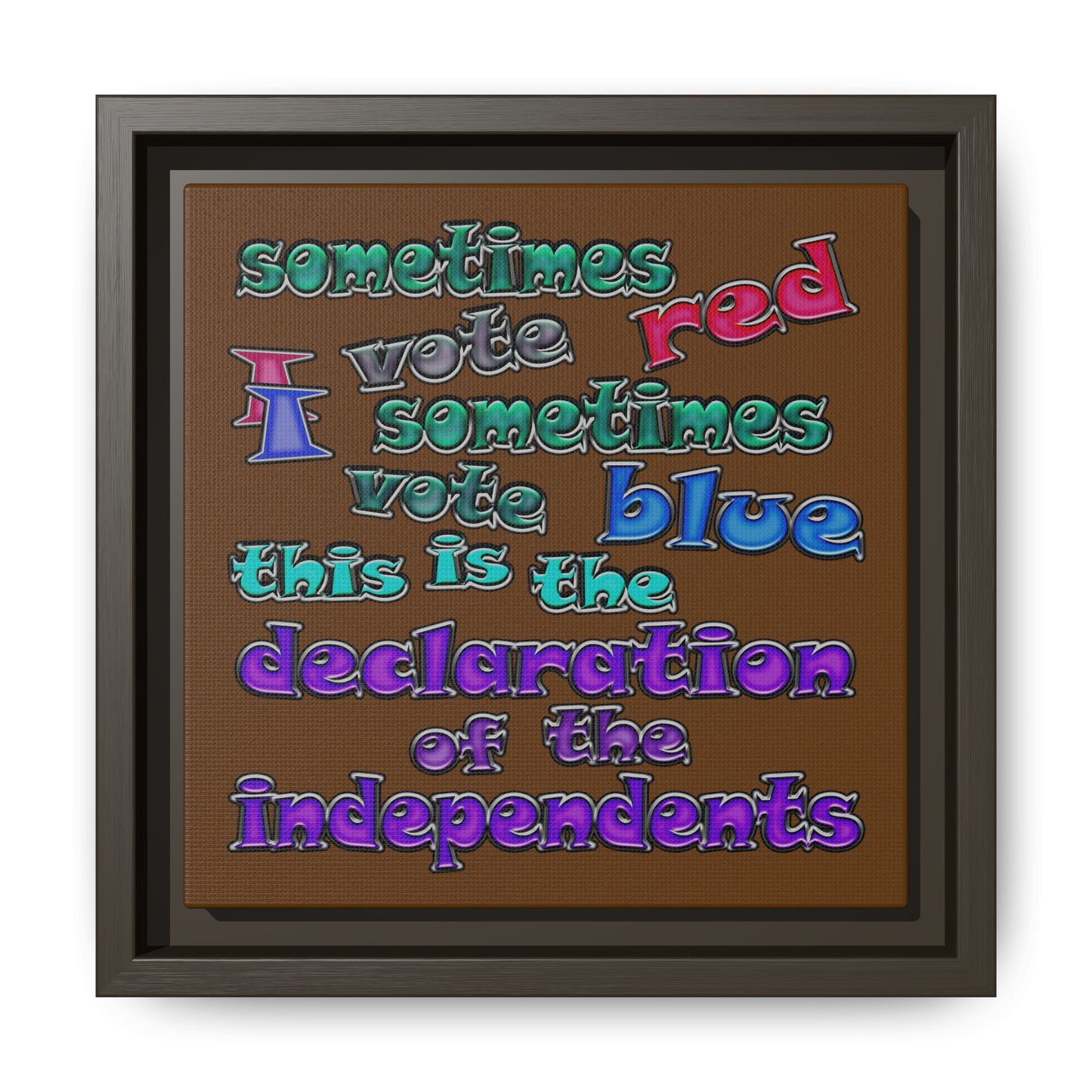 declaration of the independents - framed canvas art (brown)