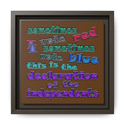 declaration of the independents - framed canvas art (brown)