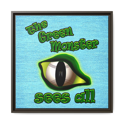 green monster - framed canvas art (faded blue)
