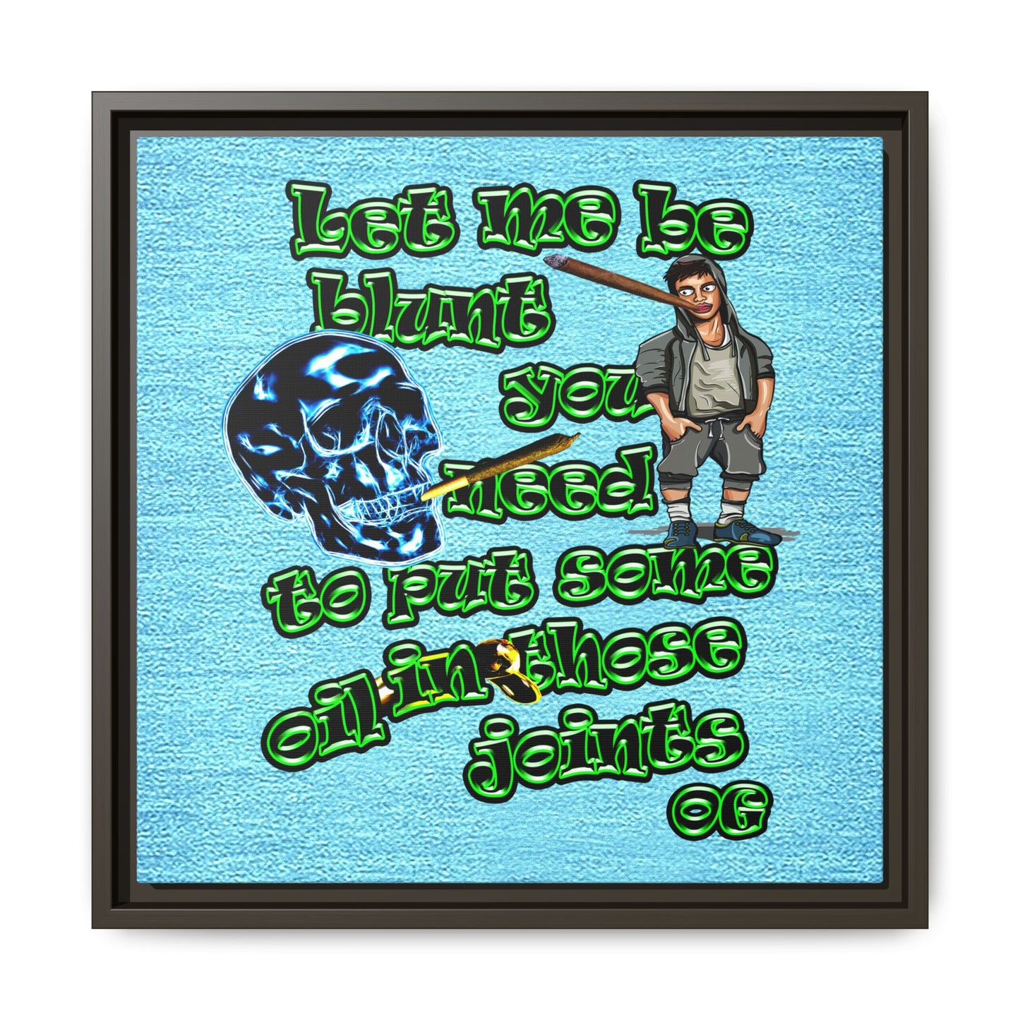 og - framed canvas art (faded blue)