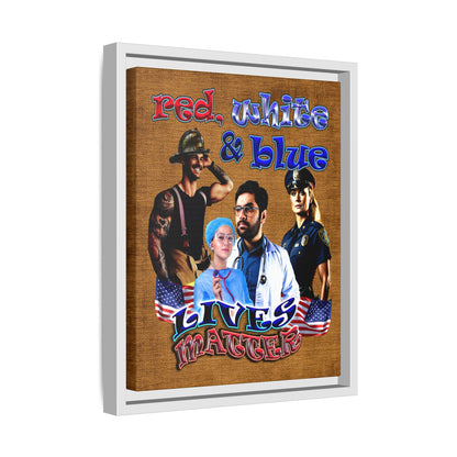 rw&b lives matter - framed canvas art (brown papyrus)