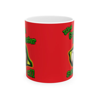 green monster - White Mug (red)