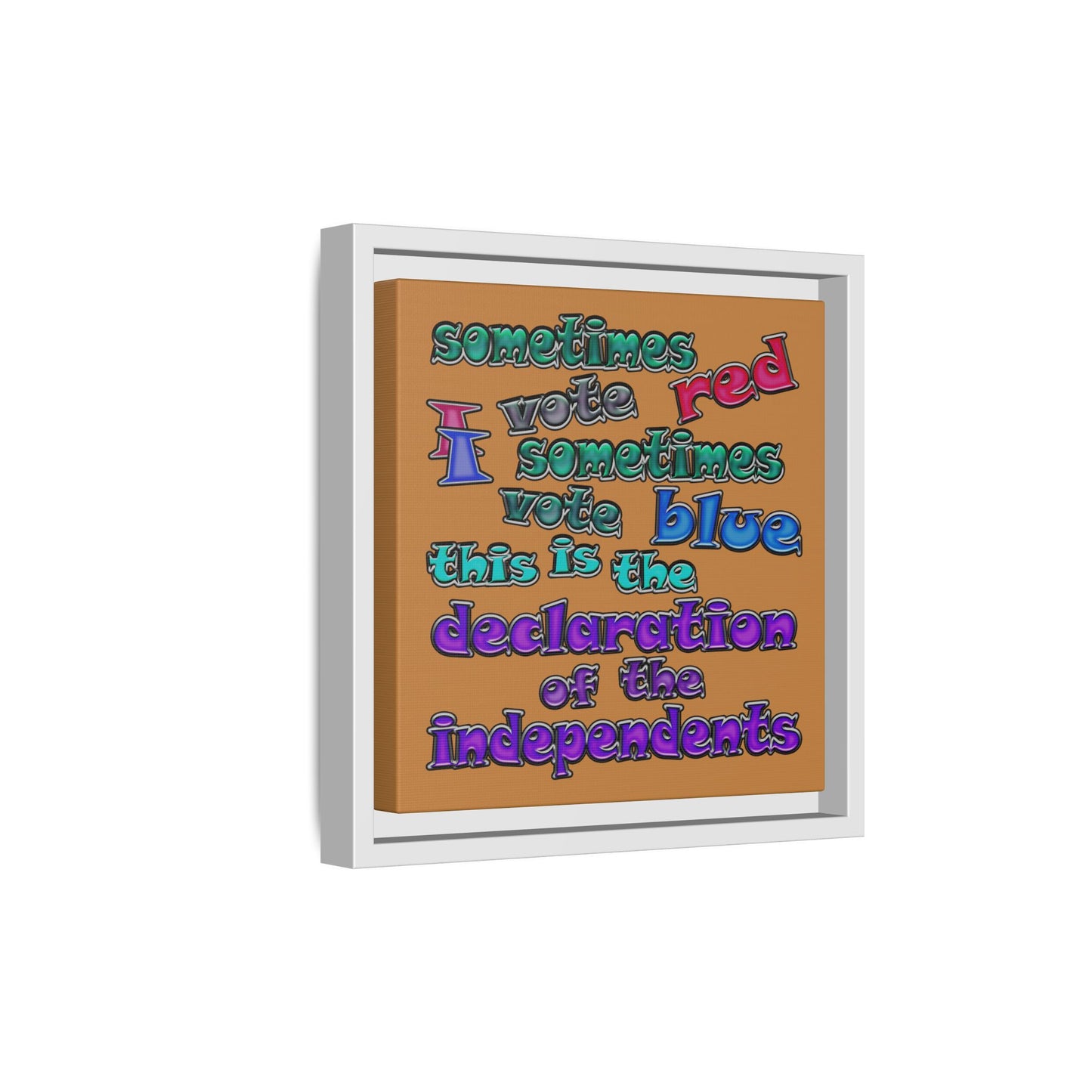 declaration of the independents - framed canvas art (light brown)