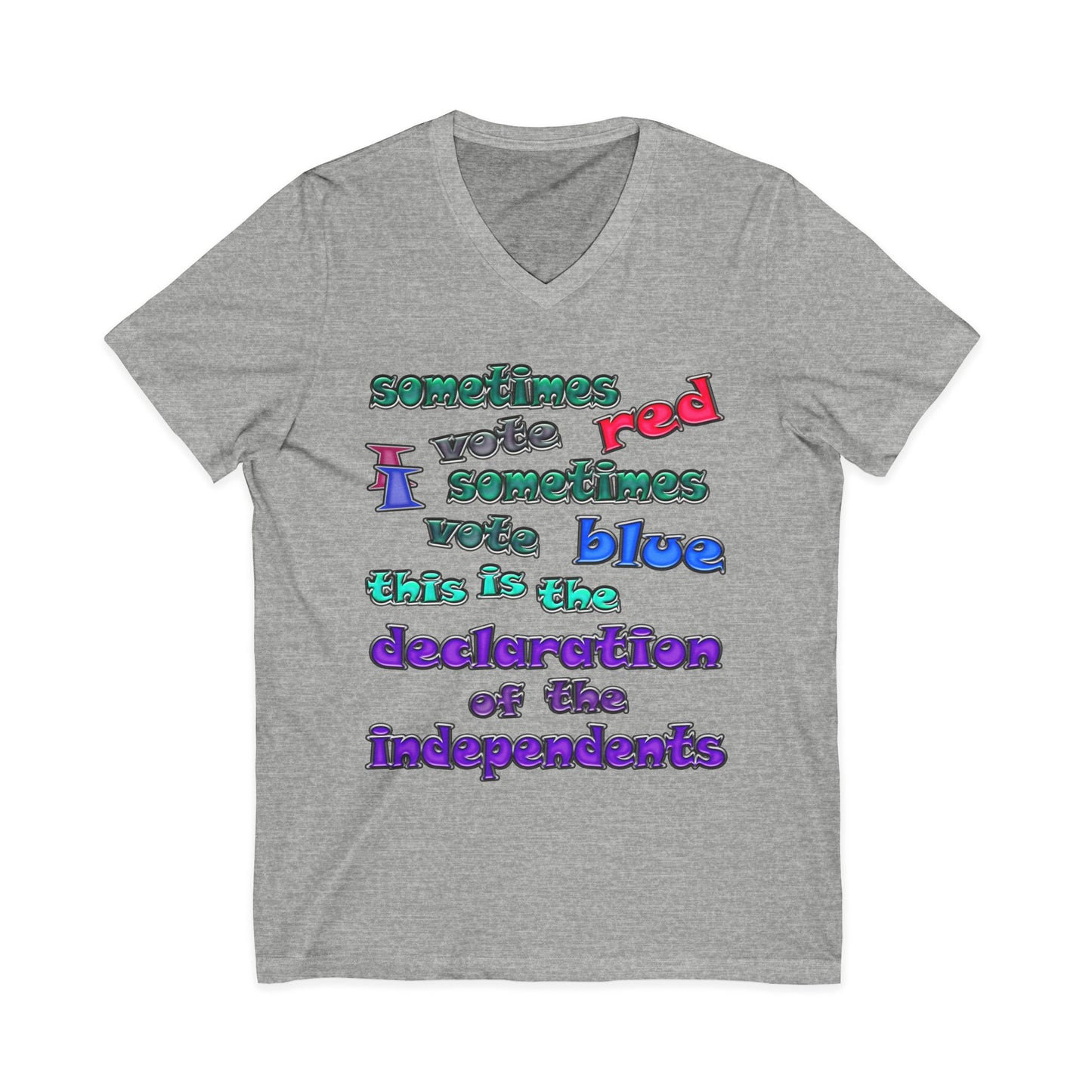 declaration of the independents - Unisex Jersey Short Sleeve V-Neck Tee