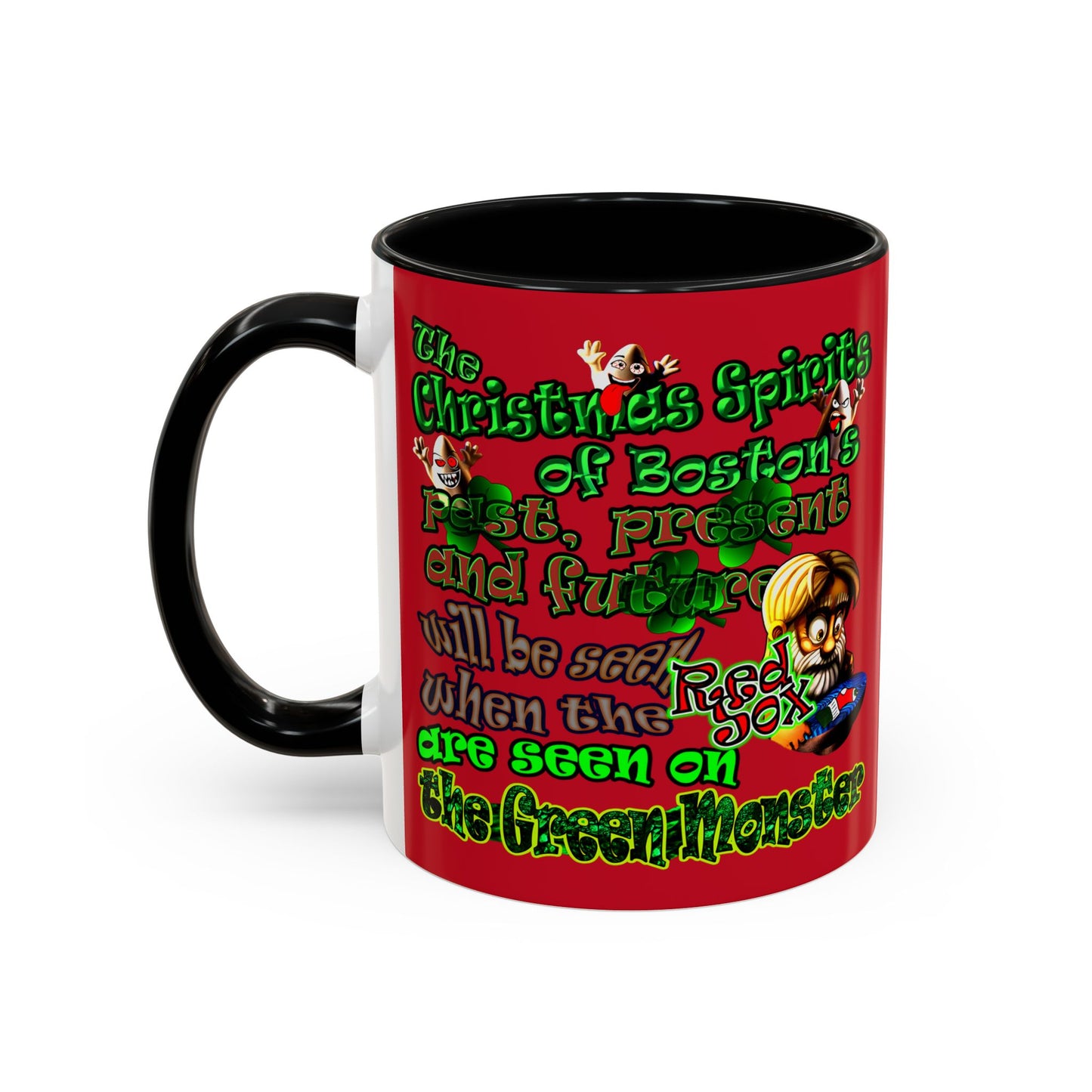 christmas spirits of boston - Accent Mug (dark red)
