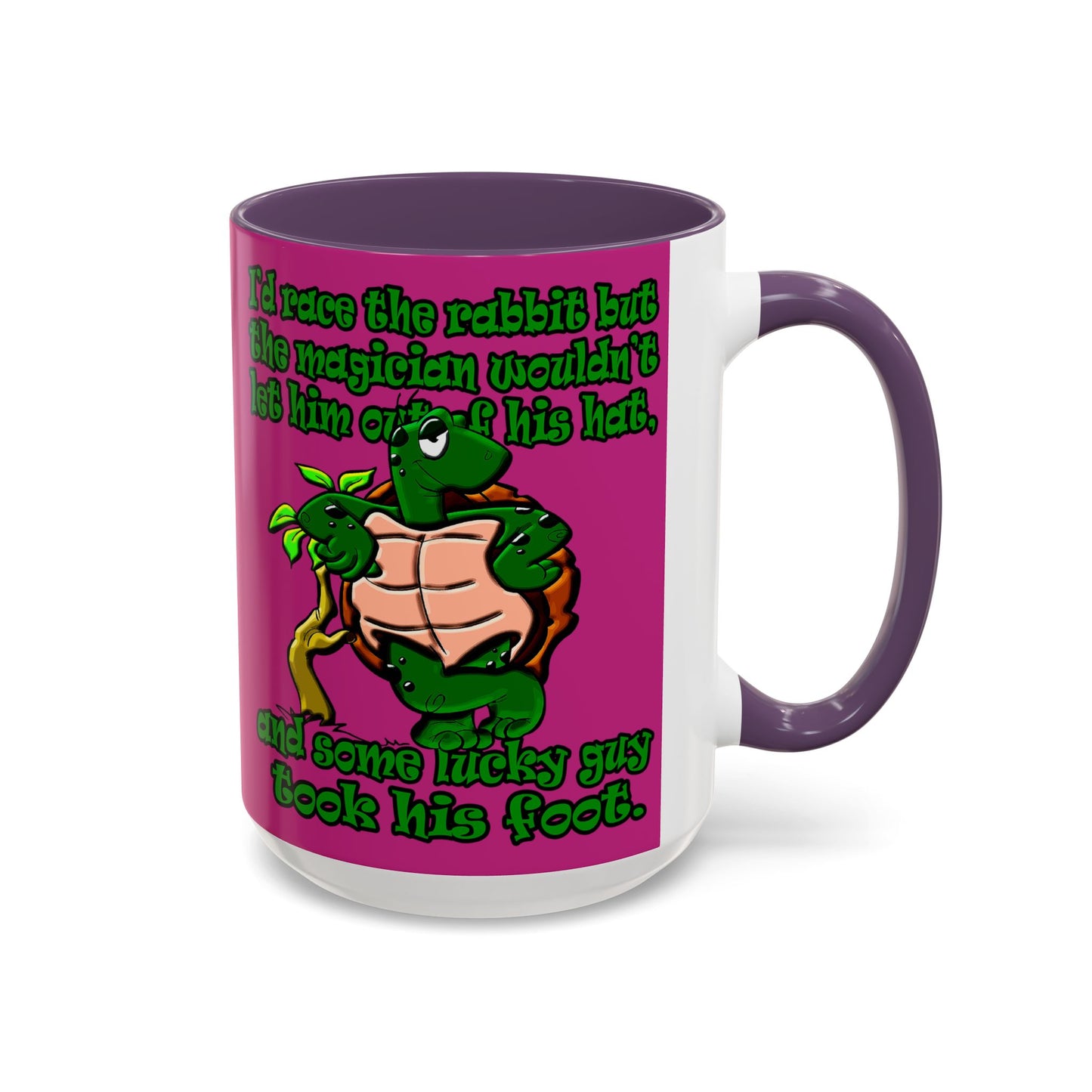 turtle race - Accent Mug (pink)