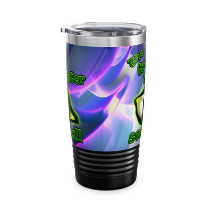 green monster - Ringneck Tumbler, 20oz (grey-pink wave)